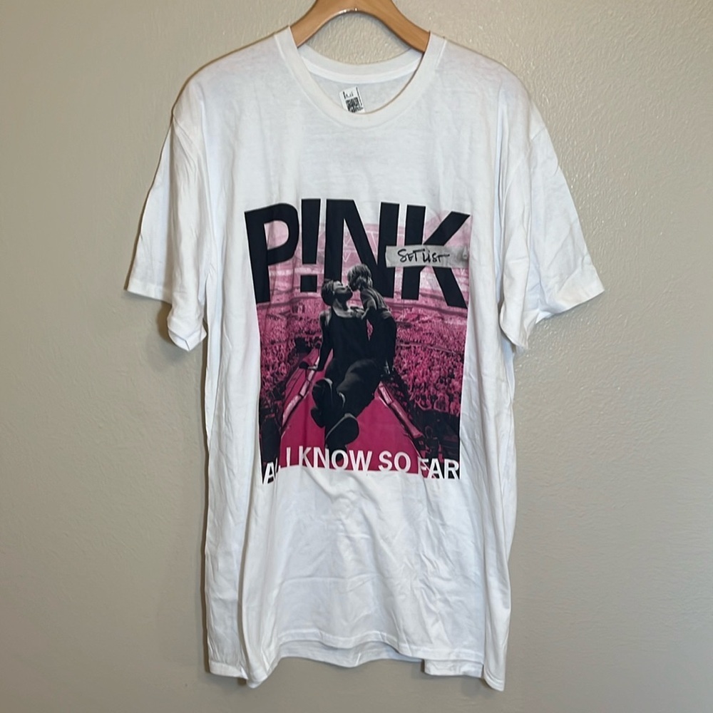 NWOT Pink Rock & Roll Music Concert Cotton Tee Shirt